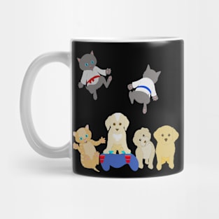 Adorable Newborn Baby Kittens & Puppies All In Together Mug